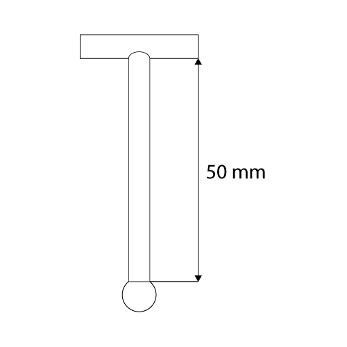 CLEAR GRIP ROD WITH LABEL HOLDER, 50 MM