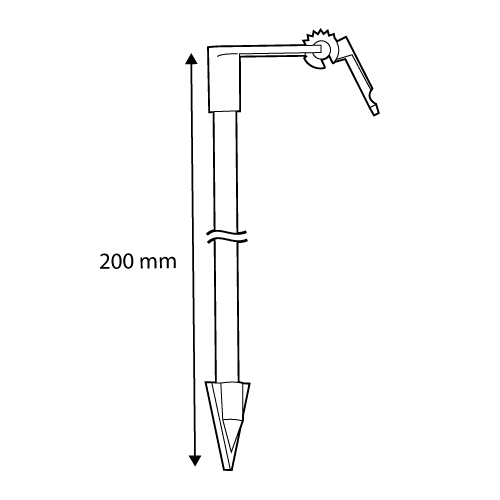 AL TUBE 6 MM D, WITH CLICK HINGED ADAPTOR AND NEEDLE, 200 MM LENGTH