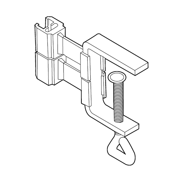 FLEXIBLER RAHMENCLIP MIT SCHRAUBZWINGE, ZUR BEFESTIGUNG AN MATERIALSTÄRKEN VON 1 - 40 MM, FÜR RAHMEN SERIE 100