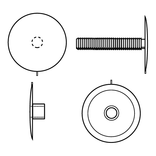 NIT PLASTIC CU BUTON CURBAT PENTRU FIXARE MATERIALE CU GROSIME DE 6-32 MM