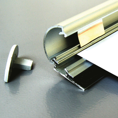 PROFIL CLICK ALUMINIU PENTRU SUSPENDARE POSTERE, 25X1000 MM, GROSIME PRINT MAX 3 MM