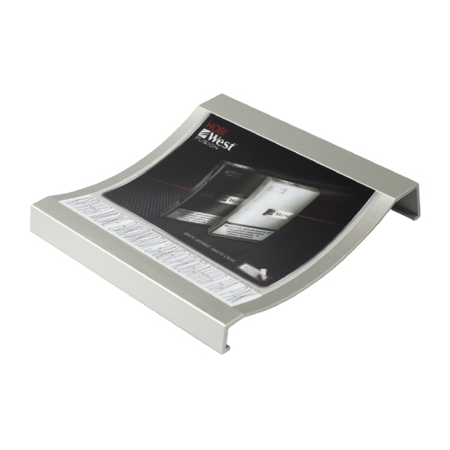 RESTIERA DIN ALUMINIU CU SUPRAFATA DE 1 MM PET, 180X180X30 MM, PRINT AUTOCOLANT 160X141 MM