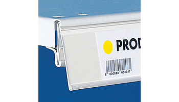 Price rails for metal shelves