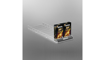 Shelf organizer with slightly rounded front