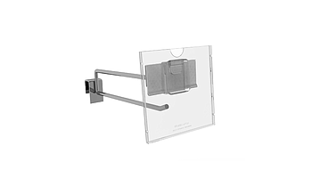 Label holder with mounting over price ticket of the hook