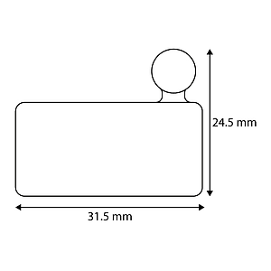 CLEAR-GRIP SMALL MAGNET WITH BALL, 31,5X24,5X12,5 MM 
