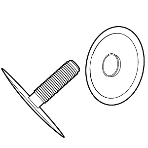 NIT DIN PLASTIC CU CAP EXTERIOR PLAT D 28 MM, PENTRU FIXARE MATERIALE CU GROSIMI DE MAX 15 MM