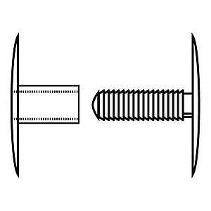 PLASTIC RIVET FOR FASTENING BETWEEN 12-27 MM MATERIALS THICKNESS