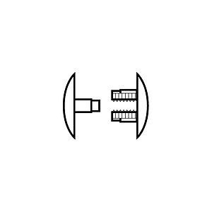 PLASTIC STAPLE D 15 MM FOR FASTENING WITH 6 MM MATERIALS THICKNESS