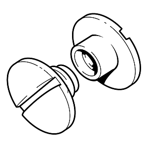 SCREW AND NUT SET NICKEL PLATED BRASS FOR FASTENING 2 MM MATERIALS THICKNESS