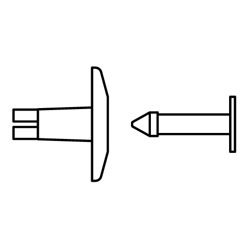 PLASTIC RIVET SPREAD FOR FASTENING UP TO 21 MM MATERIALS THICKNESS