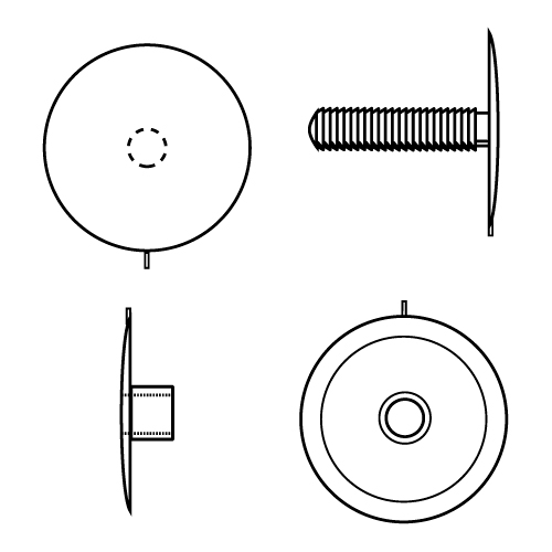 MŰANYAG PATENT 28 MM FEJÁTMÉRŐVEL, MAX6-22 MM ANYAGVASTAGSÁGHOZ
