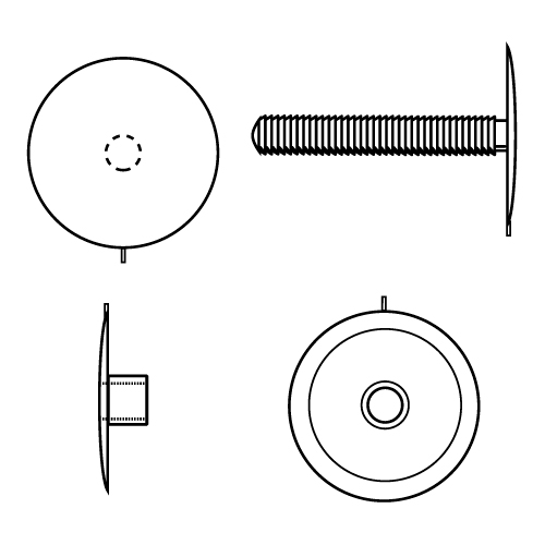 MŰANYAG PATENT 28 MM FEJÁTMÉRŐVEL, MAX6-38 MM ANYAGVASTAGSÁGHOZ