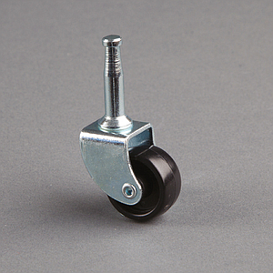 TALPA CASTOR FORMATA DIN TIJA METALICA PLACATA CU ZINC SI ROATA NEAGRA DIN PLASTIC