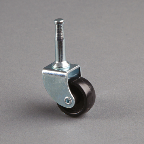TALPA CASTOR FORMATA DIN TIJA METALICA PLACATA CU ZINC SI ROATA NEAGRA DIN PLASTIC