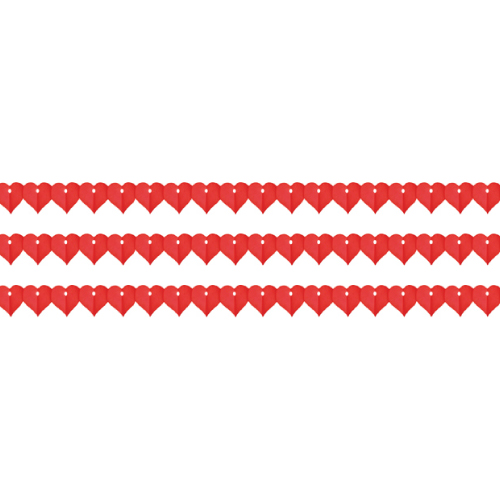 DECORATIVE GARLAND MADE OF RED PAPER, 3600 MM LENGTH