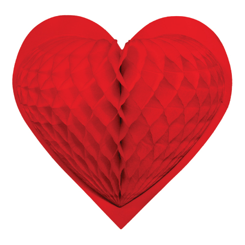 HEART ORNAMENT MADE OF RED PAPER, 460 MM HEIGHT