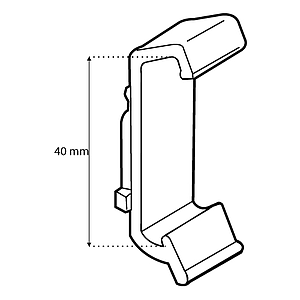 Árkazetták és árazókeretek kiegészítő: Csíptető 40 mm magas ársínekhez