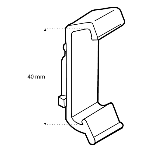 Árkazetták és árazókeretek kiegészítő: Csíptető 40 mm magas ársínekhez