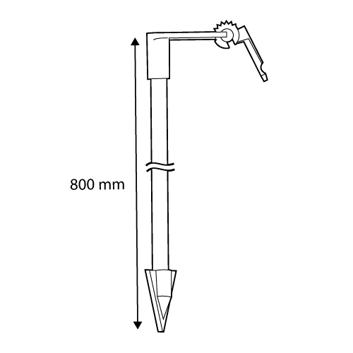 Árkazetták és árazó keretek kiegészítő: 6 mm átmérőjű beszúró pálca, dönthető adapterrel, 800 mm hosszú