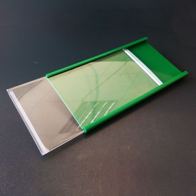 Csemege árkazetta 160x83 mm, oldalra eltolhatós átlátszó ablakkal