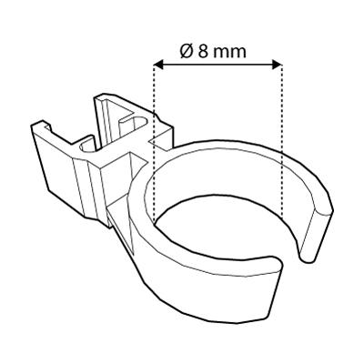 Plakátkeret kiegészítő csőklipsz Series 1 típusú keretekhez (8 mm átmérő)