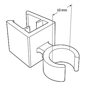 TUBE CLIP FOR FRAMES SERIES 1, FIXING ON D 10 MM
