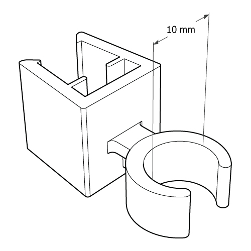 TUBE CLIP FOR FRAMES SERIES 1, FIXING ON D 10 MM