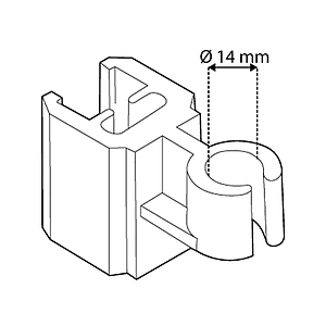 TUBE CLIP FOR FRAMES SERIES 2, FIXING ON D 14 MM
