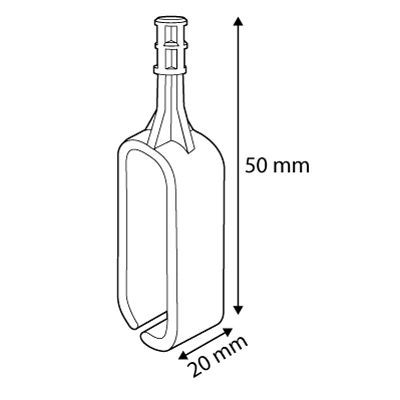 Plakátkeret kiegészítő KS1 típusú T elem-rögzítő ovális csövekhez, 20x50 mm-es ovális csőhöz, T elem nélkül.