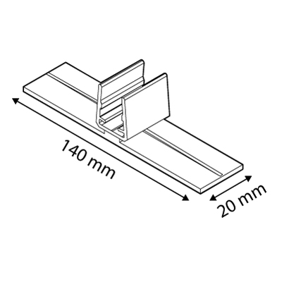 Plakátkeret kiegészítő kerettalp Series 5 típusú plakátkeretekhez, egyenes, 140x20 mm