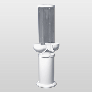 CILINDRIČNI DISPENZER SA DVA OTVORA I PREGRADOM, 160,5X32 CM