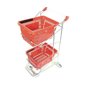2 BEVÁSÁRLÓKOSÁRNAK SZÁLLÍTÓ KOCSI 4 KERÉKKEL