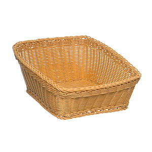 SZÖGLETES FONOTT MŰANYAG KOSÁR. AZ ALAP MÉRETE: 400X500 (HxSZ) FRONT MAGASSÁG 140 MM, A HÁTSÓ MAGASSÁG 250 MM