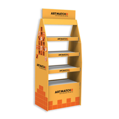 24 KG CORRUGATED CARDBOARD DISPLAY 450x600x1400+150 MM HEADER