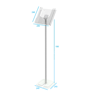 SZÓRÓLAPTARTÓ ÁLLVÁNY KEREK, FÉM TALP D=246 MM, 1000 MM ALU OSZLOP, A4 SZÓRÓLAPTARTÓVAL CPA 030-421