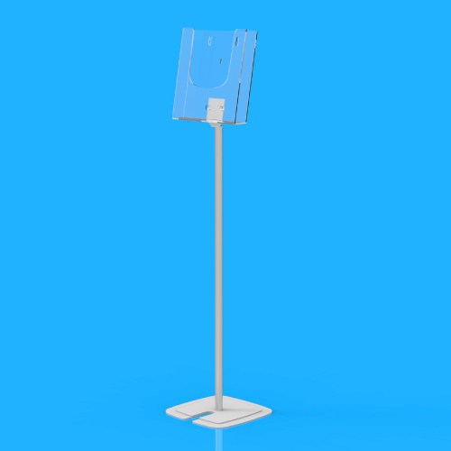 SZÓRÓLAPTARTÓ ÁLLVÁNY KEREK, FÉM TALP D=246 MM, 800 MM ALU OSZLOP, A4 SZÓRÓLAPTARTÓVAL CPA 030-421