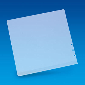 PVC 0,4 mm zseb 3 lyukkal cápauszony zászlótartóhoz, átlátszó, 130x130 mm