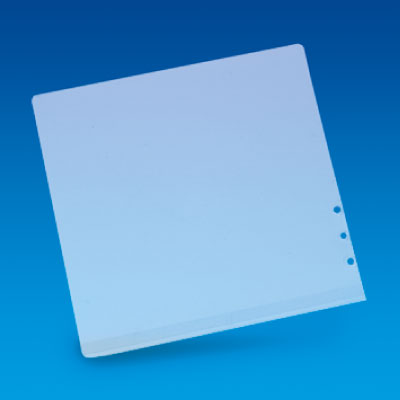 PVC 0,4 mm zseb 3 lyukkal cápauszony zászlótartóhoz, átlátszó, 130x130 mm