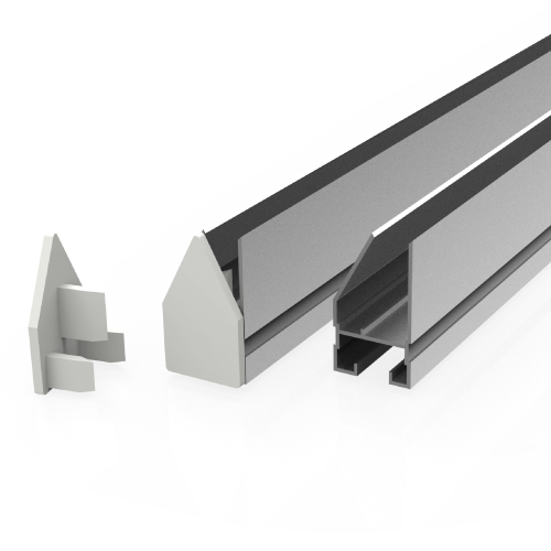 PROFIL "H" ALUMINIU PENTRU SUSPENDARE POSTERE, 40X1000 MM, GROSIME PRINT MAX 3 MM