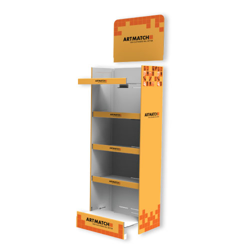 DISPLAY 400x580x1600+400 MM HEADER - CORRUGATED CARDBOARD