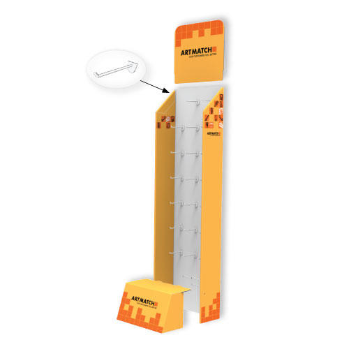 DISPLAY 385x260x1400+300 MM HEADER - CORRUGATED CARDBOARD  