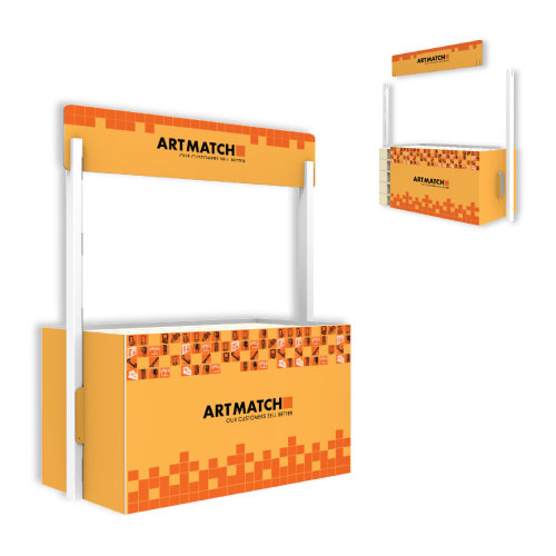 DISPLAY PALLET WRAP+POLES 1310x820x1630+150 MM HEADER - CORRUGATED CARDBOARD
