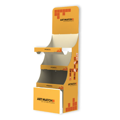 DISPLAY 350x415x990+360 mm HEADER - CORRUGATED CARDBOARD