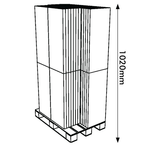 DISPLAY 350x415x990+360 mm HEADER - CORRUGATED CARDBOARD