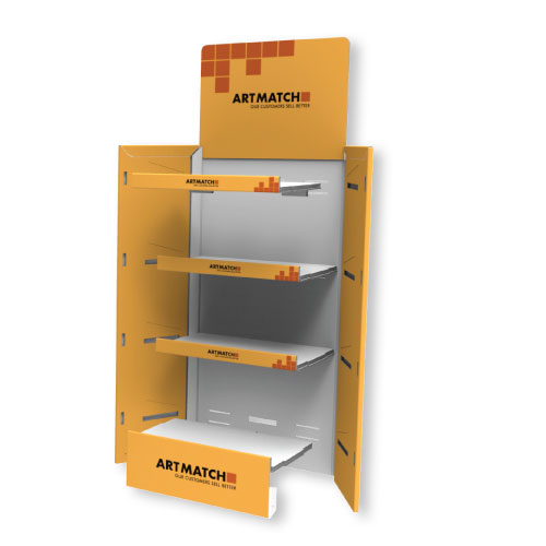 DISPLAY 600x400x1266+400 MM HEADER - CORRUGATED CARDBOARD