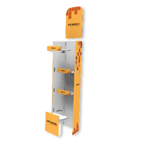 DISPLAY 280X195X1190+350 MM HEADER - CORRUGATED CARDBOARD