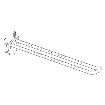 "U" PLASTIC HOOK WITH FIXATION BY PUNCHING PANEL, 50 MM LENGTH