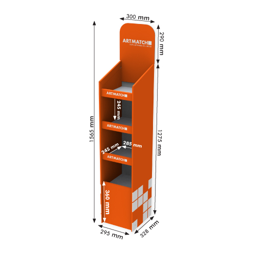 DISPLAY 328x295x1275+290 MM HEADER - CORRUGATED CARDBOARD