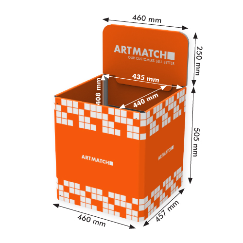 DISPLAY 457x460x505+250 MM HEADER - CORRUGATED CARDBOARD